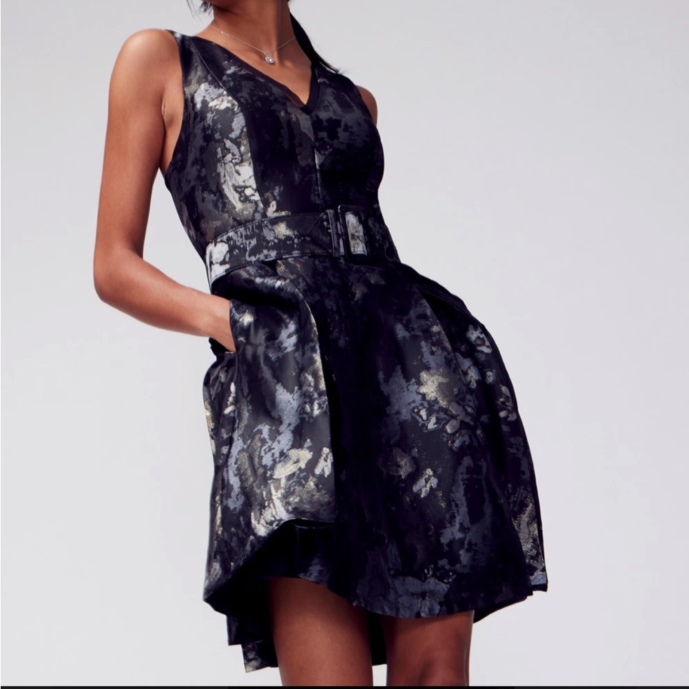 WHBM Jacquard Fit and Flare Dress
